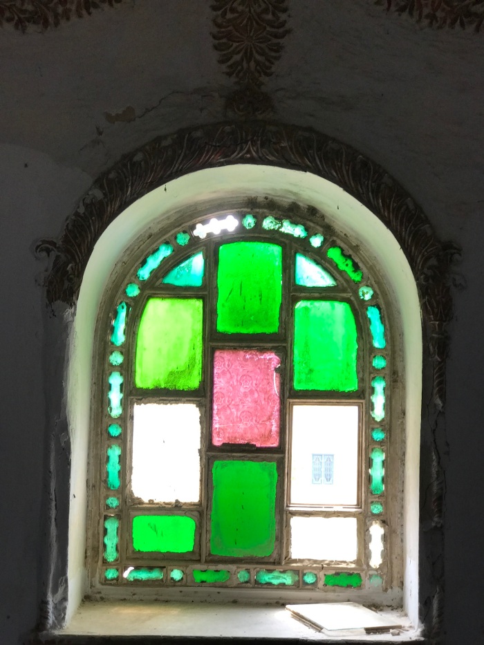 Belgian Glasswork in Begum's hammam in Sardhana